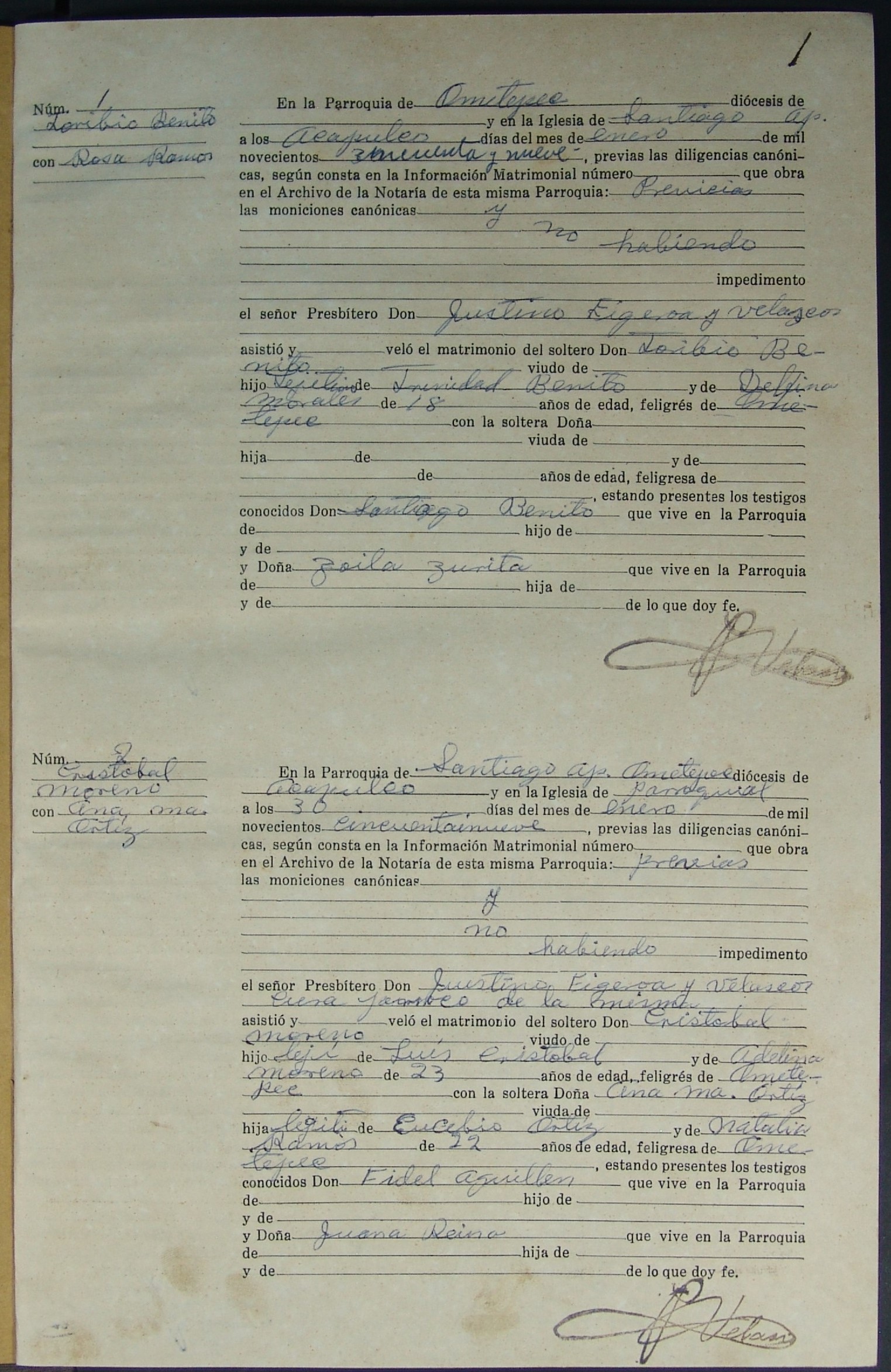 Libro 29. Matrimonios, 1963-1967. Archivo Parroquial de Santiago Apóstol. Sección Sacramental 