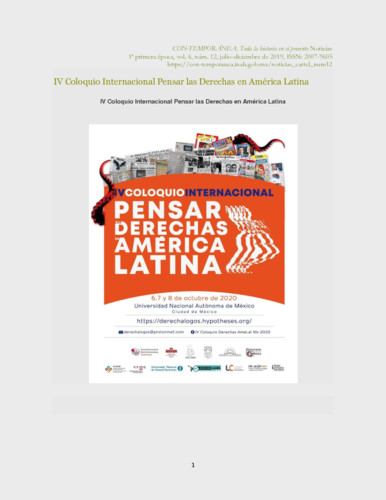 IV Coloquio Internacional Pensar las Derechas en América Latina