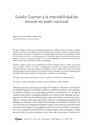 Eulalia Guzmán y la imposibilidad de excavar en suelo nacional