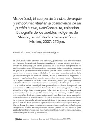 El cuerpo de la nube. Jerarquía y simbolismo ritual en la cosmovisión de un pueblo huave