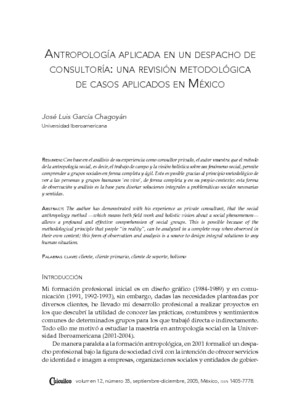 Antropología aplicada en un despacho de consultoría: una revisión metodológica de casos aplicados en México