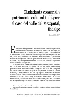 Ciudadanía comunal y patrimonio cultural indígena: el caso del Valle del Mezquital, Hidalgo