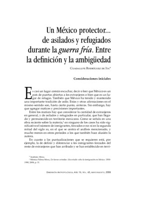 Un México protector… de asilados y refugiados durante la guerra fría. Entre la definición y la ambigüedad