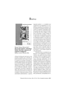 María Teresa Sierra (ed.), Haciendo justicia. Interlegalidad, derecho y género en regiones indígenas, México, CIESAS/Porrúa, 2004.