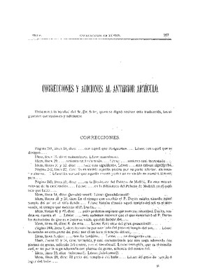 Correcciones y adiciones al anterior artículo.