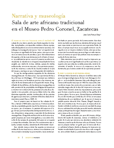 Narrativa y museología Sala de arte africano tradicional en el Museo Pedro Coronel, Zacatecas