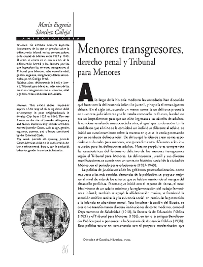 Menores transgresores, Derecho Penal y Tribunal para Menores