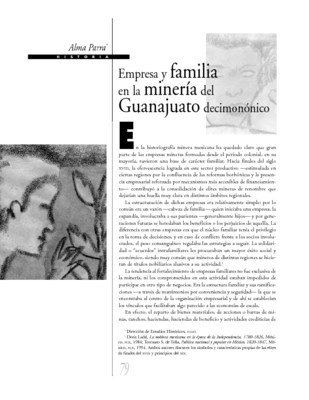 Empresa y familia en la minería del Guanajuato decimonónico