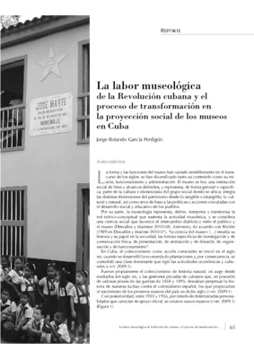 La labor museológica de la Revolución cubana y el proceso de transformación en la proyección social de los museos en Cuba