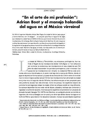 “En el arte de mi profesión”: Adrian Boot y el manejo holandés del agua en el México virreinal