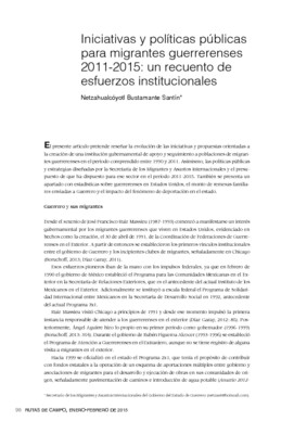 Iniciativas y políticas públicas para migrantes guerrerenses 2011-2015: un recuento de esfuerzos institucionales