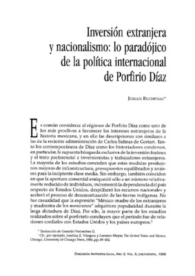 Inversión extranjera y nacionalismo: lo paradójico de la política internacional de Porfirio Díaz