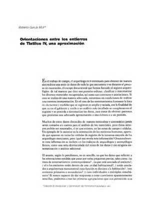 Orientaciones entre los entierros de Tlatilco IV, una aproximación