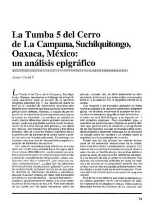 La Tumba 5 del Cerro de La Campana, Suchilquitongo, Oaxaca, México: un análisis epigráfico