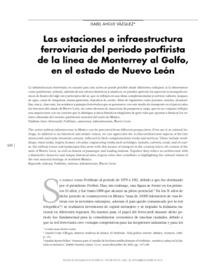 Las estaciones e infraestructura ferroviaria del periodo porfirista de la línea de Monterrey al Golfo, en el estado de Nuevo León