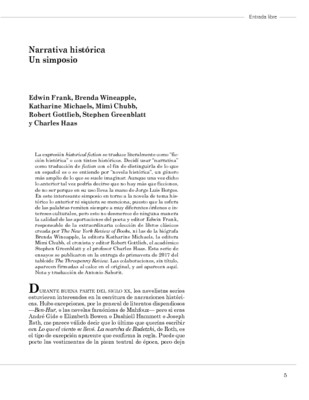 Narrativa histórica. Un simposio