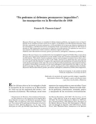 “No podemos ni debemos permanecer impasibles”: las oaxaqueñas en la Revolución de 1910