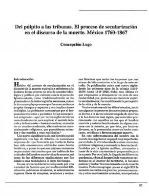 Del púlpito a las tribunas. El proceso de secularización en el discurso de la muerte. México 1760-1867