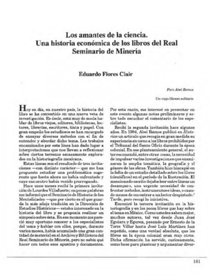 Los amantes de la ciencia. Una historia económica de los libros del Real Seminario de Minería