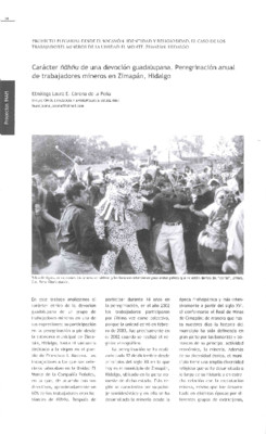 Carácter ñahñu de una devoción guadalupana. Peregrinación anual de trabajadores mineros en Zimapán, Hidalgo
