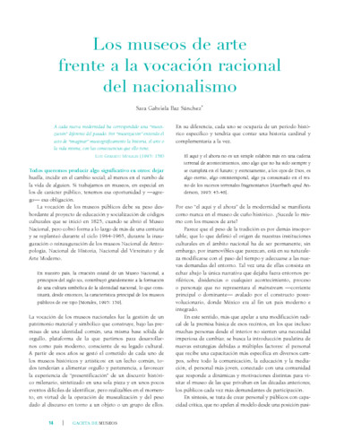Los museos de arte frente a la vocación racional del nacionalismo