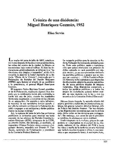 Crónica de una disidencia: Miguel Henríquez Guzmán, 1952