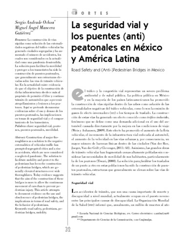 La seguridad vial y los puentes (anti)peatonales en México y América Latina