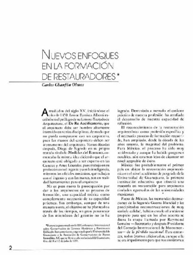 Nuevos enfoques en la formación de restauradores