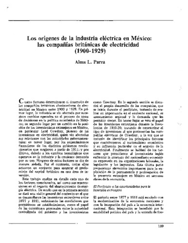 Los orígenes de la industria eléctrica en México: las compañías británicas de electricidad (1900-1929)