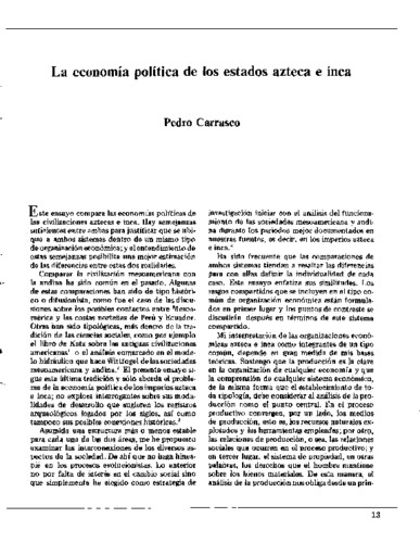 La economía política de los estados azteca e inca