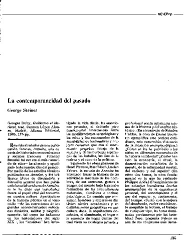 La contemporaneidad del pasado