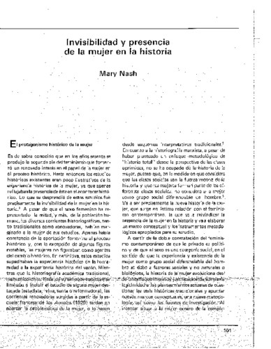 Invisibilidad y presencia de la mujer en la historia