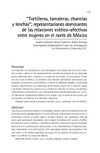 “Tortilleras, tamaleras, chanclas y lenchas”: representaciones dominantes de las relaciones erótico-afectivas entre mujeres en el norte de México