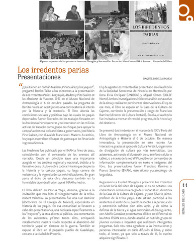 Los irredentos parias. Presentaciones