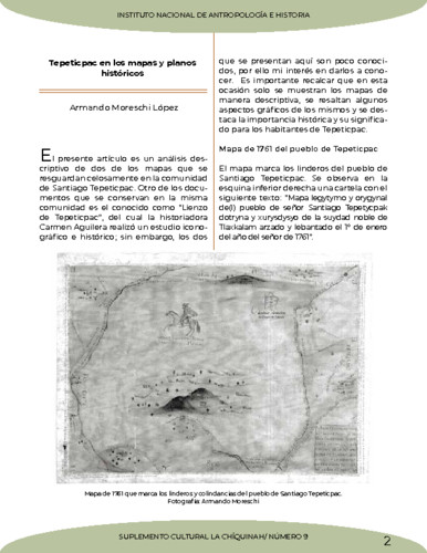 Tepeticpac en los mapas y planos históricos