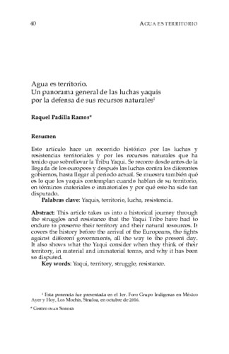 Agua es territorio. Un panorama general de las luchas yaquis por la defensa de sus recursos naturales