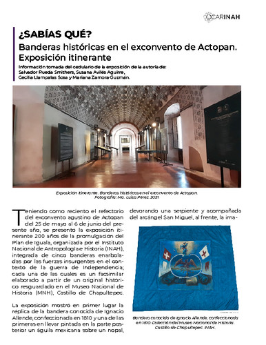 Banderas históricas en el Ex convento de Actopan. Exposición itinerante
