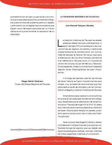 La tradición histórica de Tlaxcala
