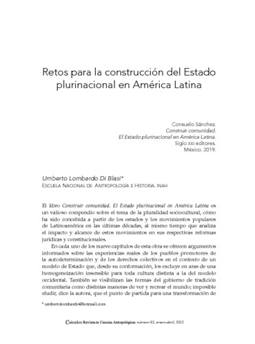 Retos para la construcción del Estado plurinacional en América Latina