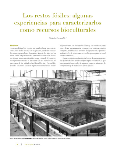 Los restos fósiles: algunas experiencias para caracterizarlos como recursos bioculturales