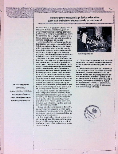 Nudos que entretejen la práctica educativa: ¿por qué trabajar el encuentro de esta manera?