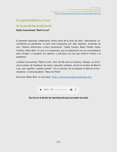 La espiritualidad y el uso de la medicina tradicional