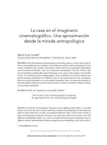 La casa en el imaginario cinematográfico.Una aproximación desde la mirada antropológica
