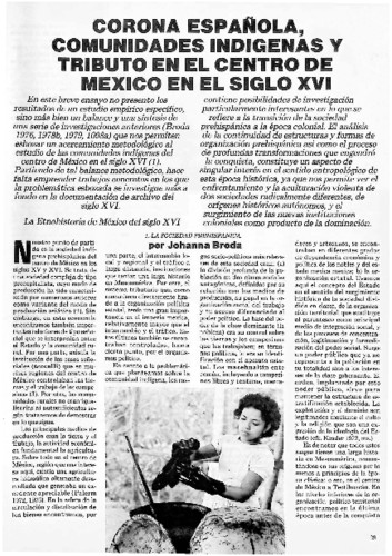 Corona española, comunidades indígenas y tributo en el Centro de México en el siglo XVI