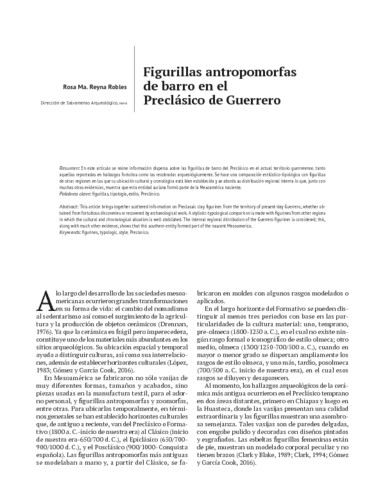 Figurillas antropomorfas de barro en el Preclásico de Guerrero