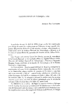 Exploraciones en Palenque: 1950.