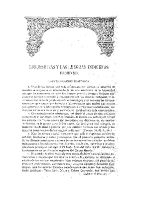 Los jesuitas y las lenguas indígenas de México.