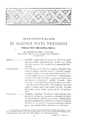 Interpretación de algunas voces mexicanas.