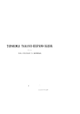 Toponimia tarasco-hispano-nahoa.