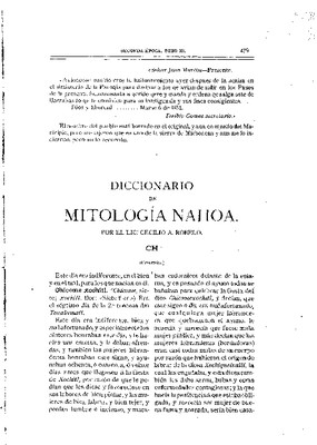 Diccionario de mitología nahoa.